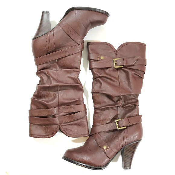 Xhilaration Shoes - Cognac Buckle Boots